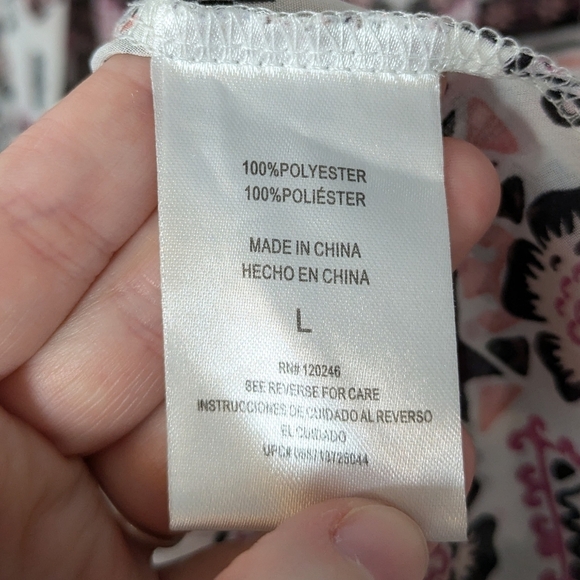 Wallflower Sheer Geometric Floral Print Bohemian Open Front‎ Kimono Top Size L - Picture 6 of 6